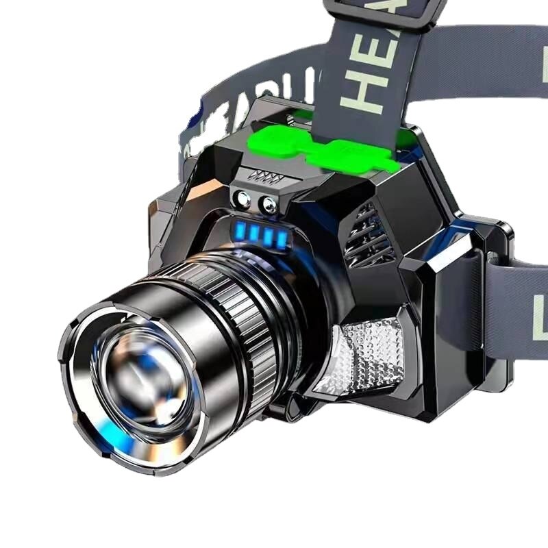 LED Headlamp Strong Light Rechargeable Zoom Telephoto Headset Flashlight Super Bright Night Fishing Miner&s Lamp Hernia  Camping